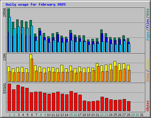 Daily usage for February 2025
