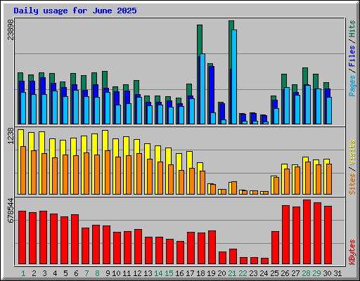 Daily usage for June 2025