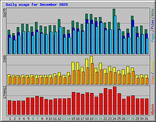 Daily usage for December 2025
