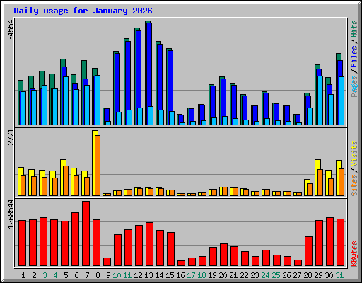 Daily usage for January 2026