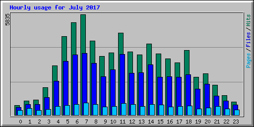 Hourly usage for July 2017