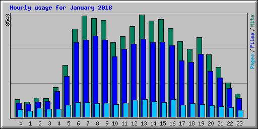 Hourly usage for January 2018