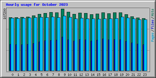 Hourly usage for October 2023