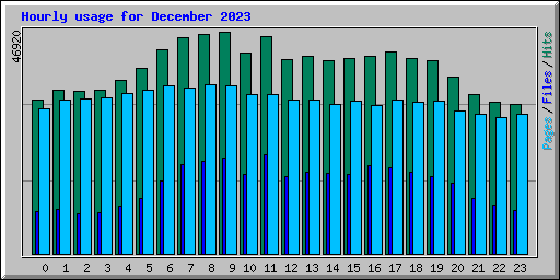 Hourly usage for December 2023