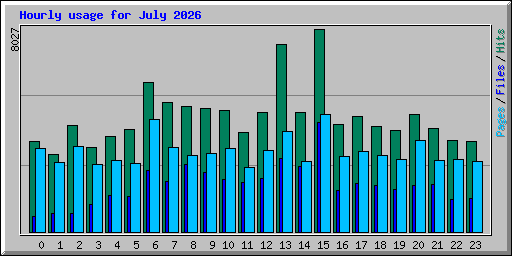 Hourly usage for July 2026